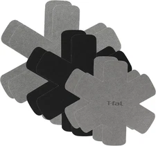 Premium Cookware Protectors for Pots and Pans, 6-Pack, Black and Gray