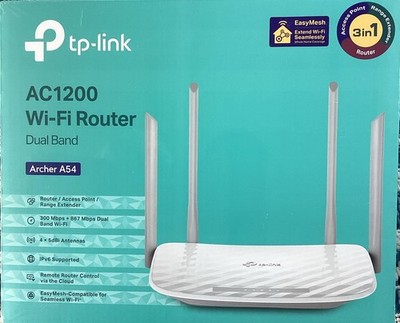 TP-LINK Archer A54 AC1200 Dual Band Wi-Fi Router, 867 Mbps, MU-MIMO, 4 Ports