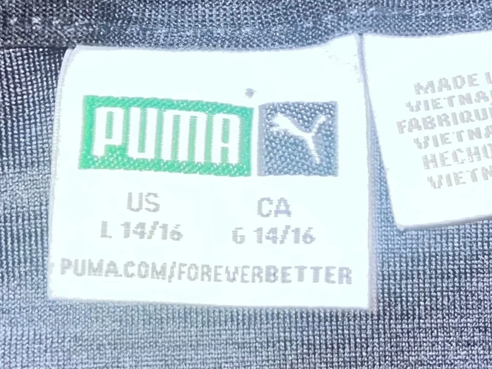 PUMA BOYS BLACK HOODED LONG SLEEVE ATHLETIC SHIRT SIZE 14-16 EXCELLENT COND LD9 - Image 2 of 3