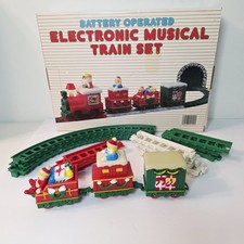 Vtg Battery Operated Christmas Musical Toy Cars Tracks Box Replacement Only READ