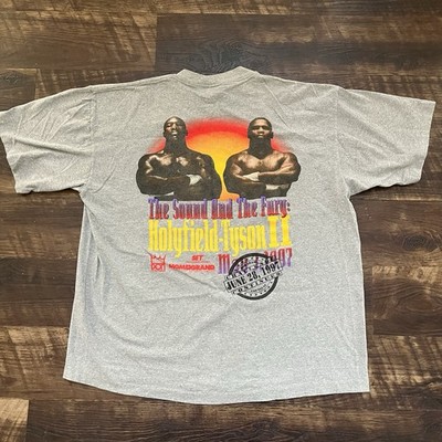 Vintage 1997 MGM Grand Evander Holyfield Mike Tyson Fight Graphic T Shirt 2XL