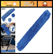 60" Commercial Dust Mop Head - Washable Industrial Sweeper Replacement, Blue