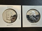 Lot Of 2 Ea  90% Silver proof Franklin Half dollars 1962