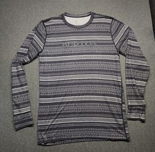 Burton All Over Print Baselayer Spell Out Dry Ride Thermal Long Sleev Shirt L