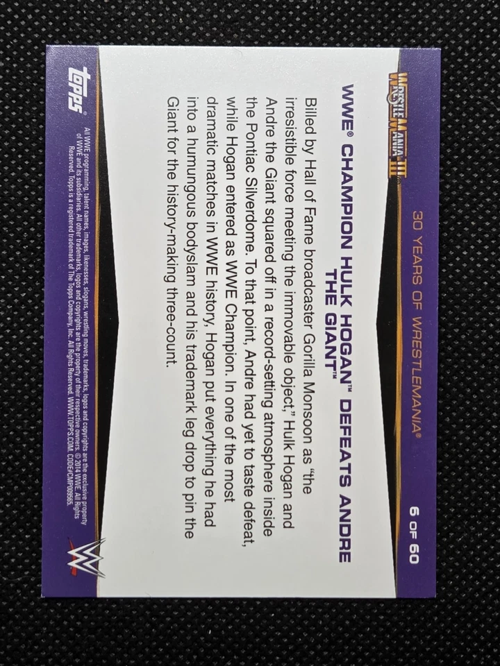 2014 WWE Topps Road To Wrestlemania 30 Years Of #6 HULK HOGAN - Image 2 of 2
