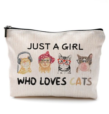 QGFM Cat Makeup Bag,Funny Gifts Bag With Zipper,Cats for... 