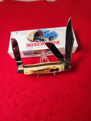 WINCHESTER,USA,2025,# 35027-S STOCKMAN KNIFE, SUPER PRETTY THICK STAG, NICE MINT