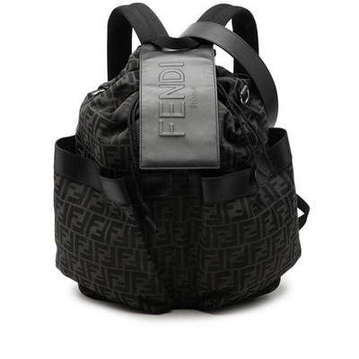 Fendi Large FF Jacquard Strike Backpack Pre-Loved Gray