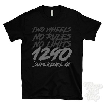1290 SUPERDUKE GT T-SHIRT - TWO WHEELS NO RULES NO LIMITS Motorrad Biker Geschenk