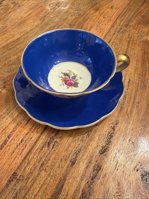 Vintage Royal Bayreuth Bavaria Germany ARDALT Small Tea cup & Saucer Blue rose