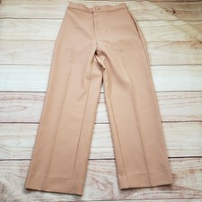 VTG Levi Strauss Pants Womens Medium Tan Peach High Rise Wide Dress Slacks 70s