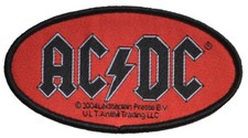 🤘 AC/DC - Oval Logo gewebter Aufnäher - woven Patch Neu & Official!