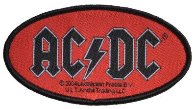 AC/DC-  Oval Logo gewebter Aufnäher - woven Patch Neu & Official!