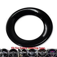 Painted Gloss Black Steering Wheel Emblem Ring Cover Fits Jetta Passat Tiguan