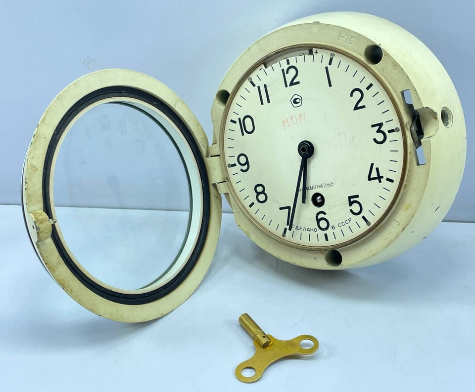 Caenaho B CCCP Clock Vintage Nautical Ship Collective Rare Tested Working Great - Image 2 of 4