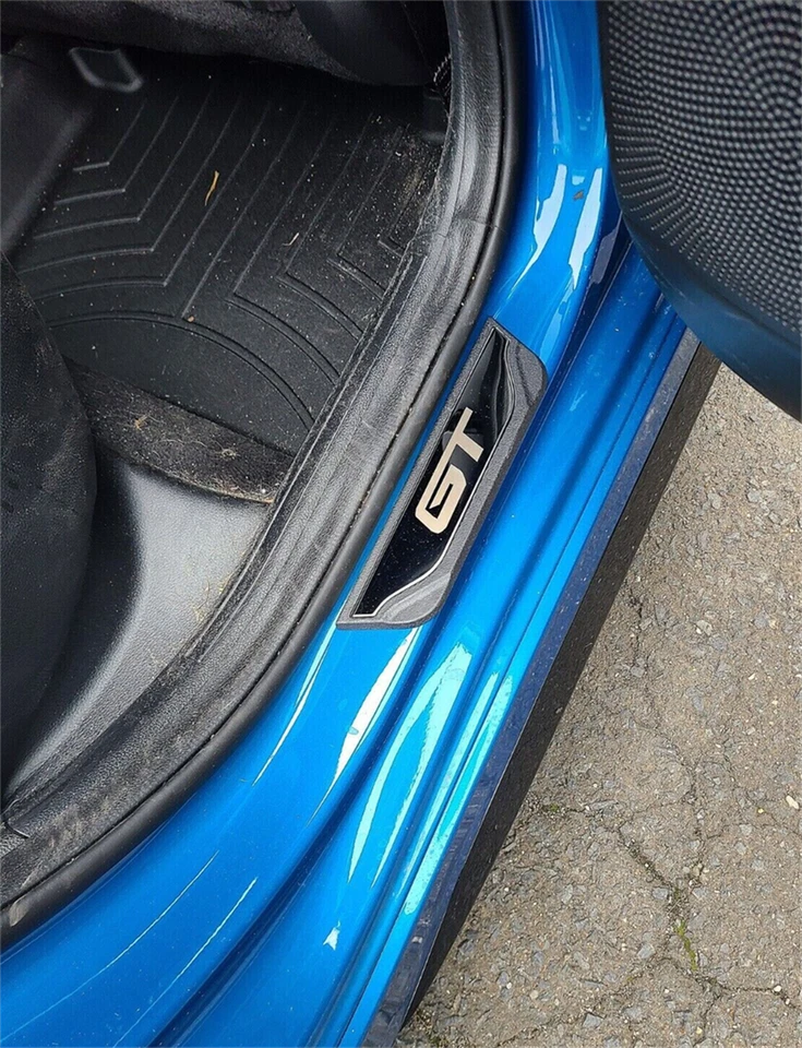 Protector de peldaños de panel de cubierta de umbral de puerta de coche negro X4 para Hyundai Elantra GT Foto 2 de 4