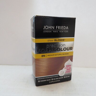 NEW John Frieda Precision Foam Hair Color 8N Medium Blonde Mess Free Kit