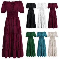 Medieval Renaissance Retro Women Long Dress Halloween Cosplay Cosplay Costume