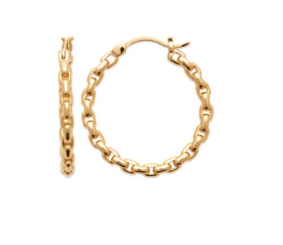Orecchini Creoli Lusso In Oro Laminato 18K Con Zirconi Cristallo – 22mm, Regalo Perfetto