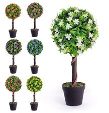 Best Artificial 2ft 60cm Lily Flower Ball Topiary Tree Garden Outdoor Plant