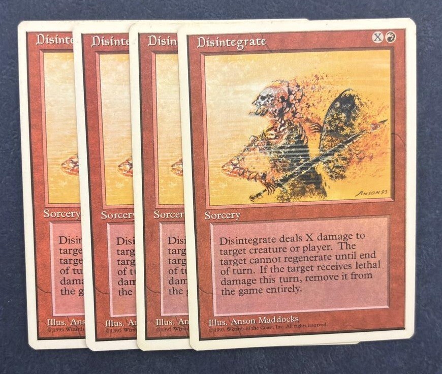 MTG 4X 4TH EDITION DISINTEGRATE NM MAGIC THE GATHERING RED COMMON