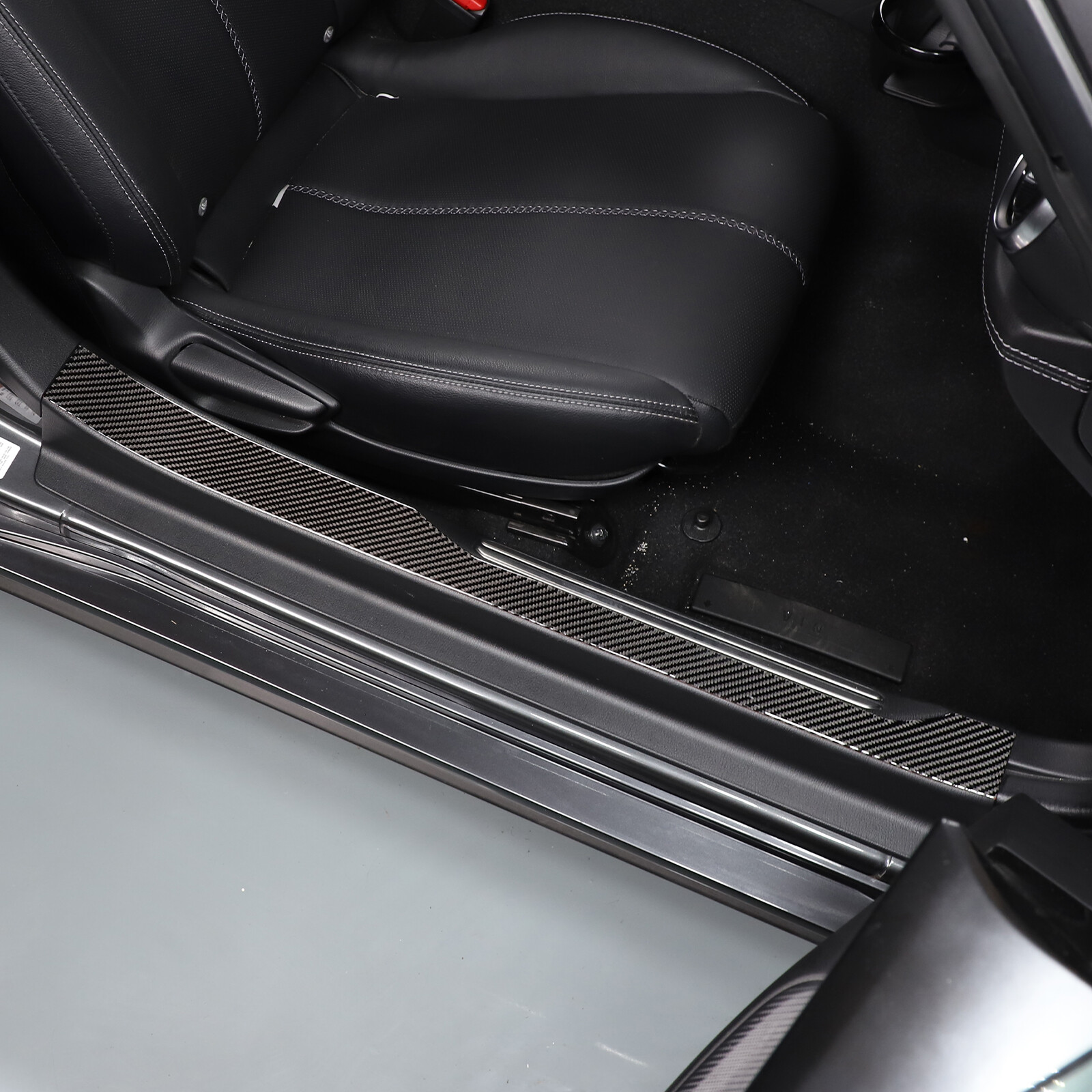 Soft Carbon Fiber Door Sill Protector Trim Sticker For Mazda MX-5 Miata 16+ US