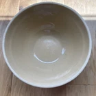 OLD ANTIQUE PRIMITIVE YELLOW WARE CROCK BOWL WITH BLUE STRIPES No 10 HULL 10"