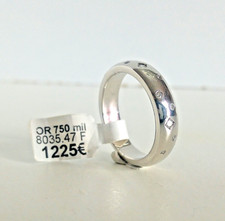 Alliance jonc neuf 9 diamant bague mariage pacs or blanc 18 carats Rare doigt 52