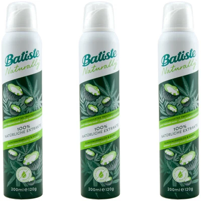Batiste Shampooing Sec Lait de Coco & Chanvre 3 X 200ml - Vegan - - Photo 1/2