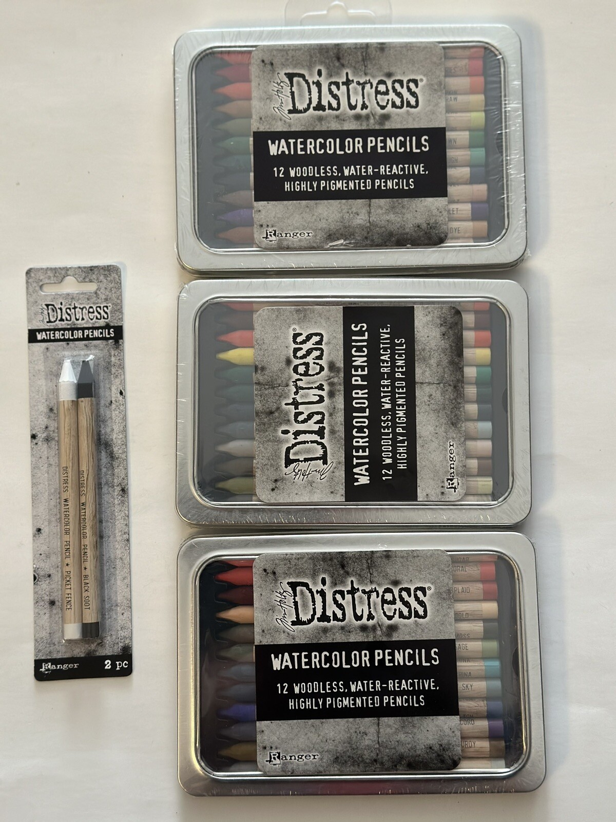 Tim Holtz Distress Watercolor Pencils 12-Pack Bundle New 4-5-6 Set 36 Total  -image