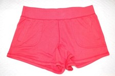 Womens CORAL ORANGE CASUAL KNIT SHORTS Elast Waist, Pockets XS S M L XL 2X 3X