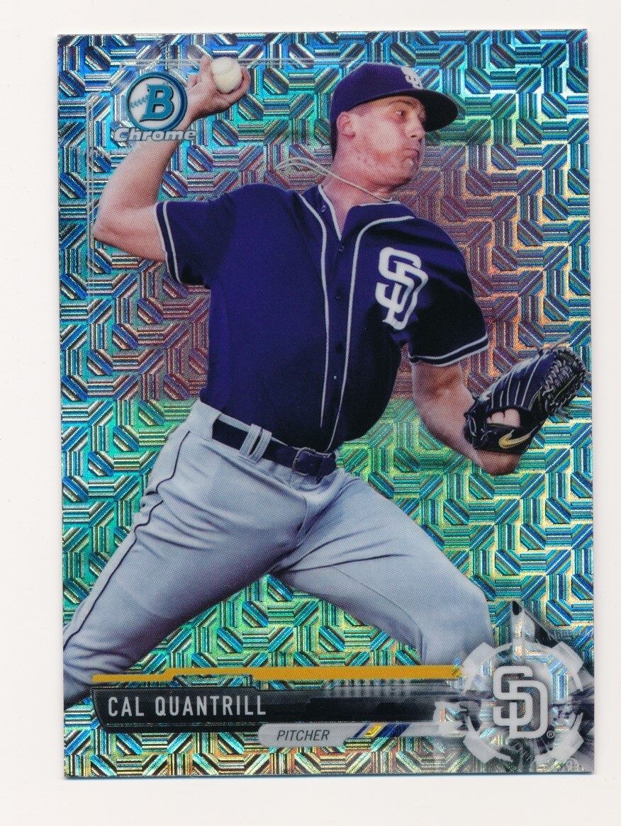 Cal Quantrill #BCP55 Baseball Cards 2017 Bowman Mega Box Chrome Prospects trading card — raw and PSA graded price guide