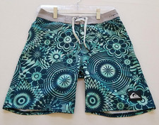 Quiksilver Board Shorts Men's 26 Floral Drawstring Pockets Stretch Swimwear Surf