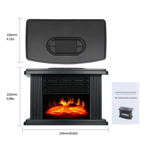 CALENTADOR CHIMENEA ELÉCTRICO CON EFECTO LLAMA LED 1000W QUEMADOR ESTUFA DE LEÑA CALOR UK - Imagen 2 de 11