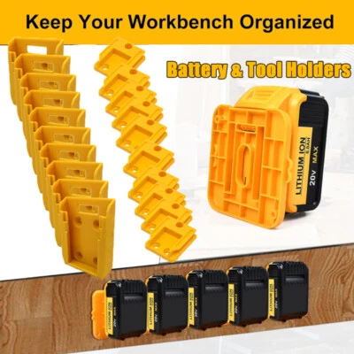 20 Pcs / 2 Pcs Wall Mounts Hangers Holder Rack for DeWALT 18V 54V Tool & Battery