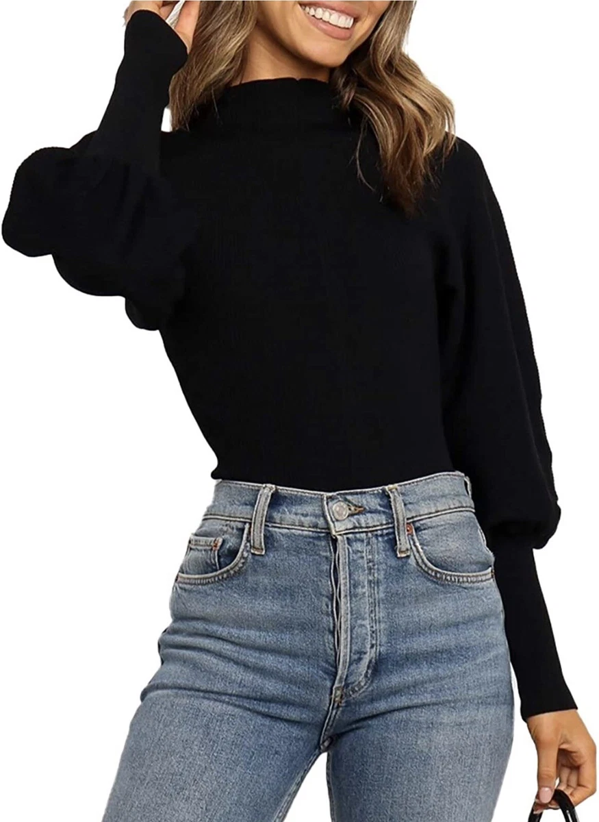 Lantern sleeve 2025 pullover sweater
