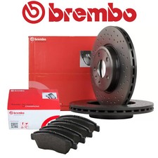 BREMBO GELOCHTE BREMSSCHEIBEN + BELÄGE VORNE AUDI A3 VW SEAT PR 1ZE 1ZP