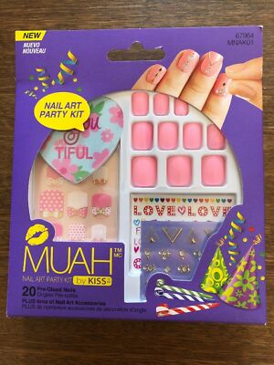 Muah By kiss Nail Art Party Kit Press On Nails 67964 LOT OF 2