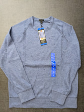 NWT Banana Republic Men s Waffle Crew Sweatshirt Large Infinity Blue