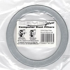DEMCiflex 92mm Round Magnetic Fan Dust Filter - Metallic Silver with White Mesh