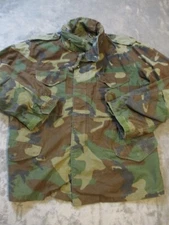 Vintage Military Camo Canvas Jacket Mens Large Green Woodland Grunge Thrashed