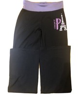 GIRL'S JUSTICE ACTIVE BLACK AND PINK LEGGINS SIZE 10