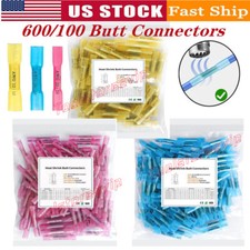 600Pcs Heat Shrink Butt Connectors Marine Grade Waterproof Crimp Wire Terminals