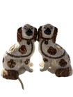Staffordshire Pair Of Cira 1850 Copper King Charles Spaniels