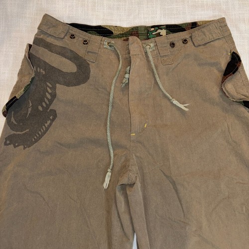 Ringspun Khaki Cargo verstellbare Taille Herren Größe Large 31 Zughose - Bild 3 von 16