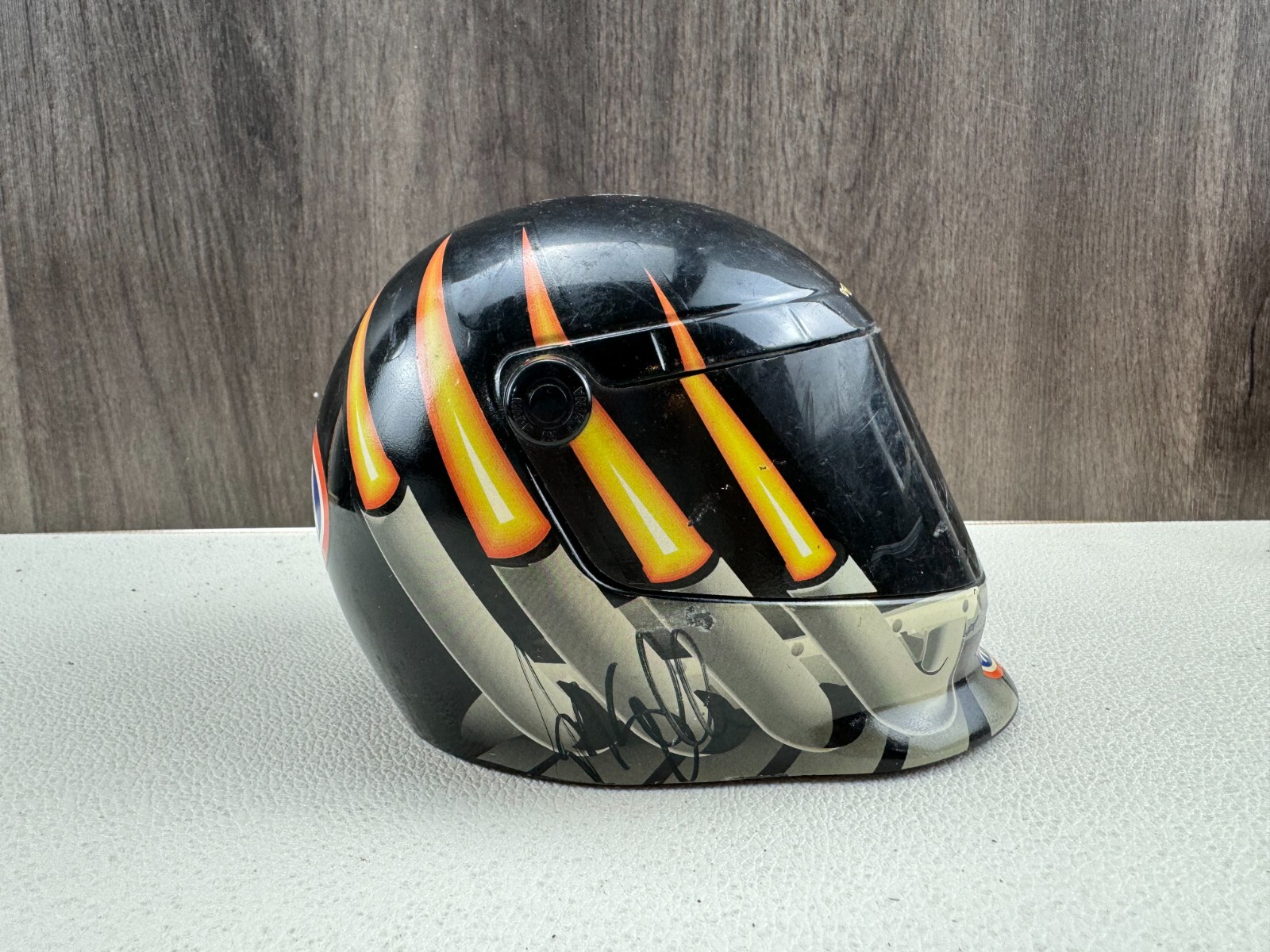 MBNA Angelle Sampey Antron Brown Multi Autographed Auto Signed NHRA Mini Helmet eBay