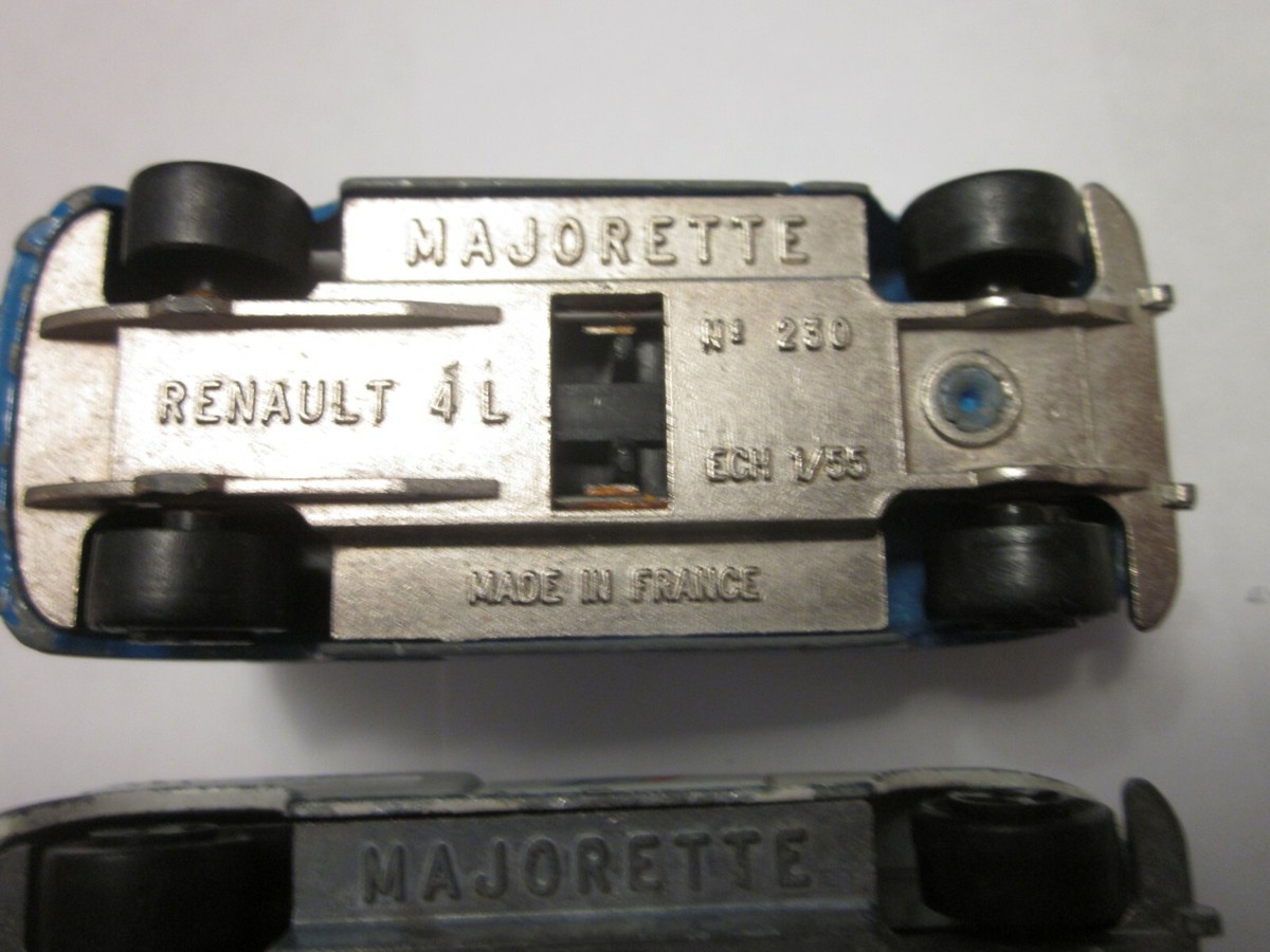 Lot of 2 vintage majorette Renault 4L Delivery Van telephone