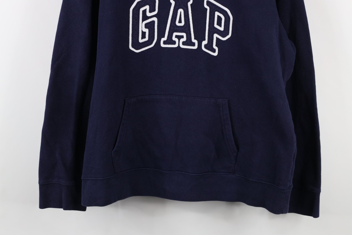 トップス Vintage GAP 90s Sweatshirt Navy Vintage Gap Womens XL Faded Spell Out Block Letter Hoodie