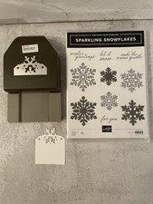 Stampin' Up SPARKLING SNOWFLAKES Stamps  Tag Topper Punch Bundle Holidays