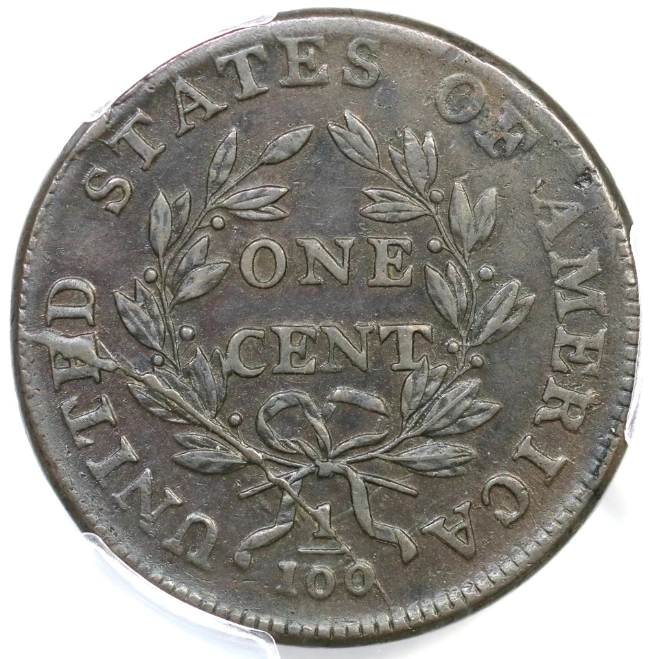 1798 S-166 R-1 PCGS XF 40 Draped Bust Large Cent Coin 1c - Image 2 of 3